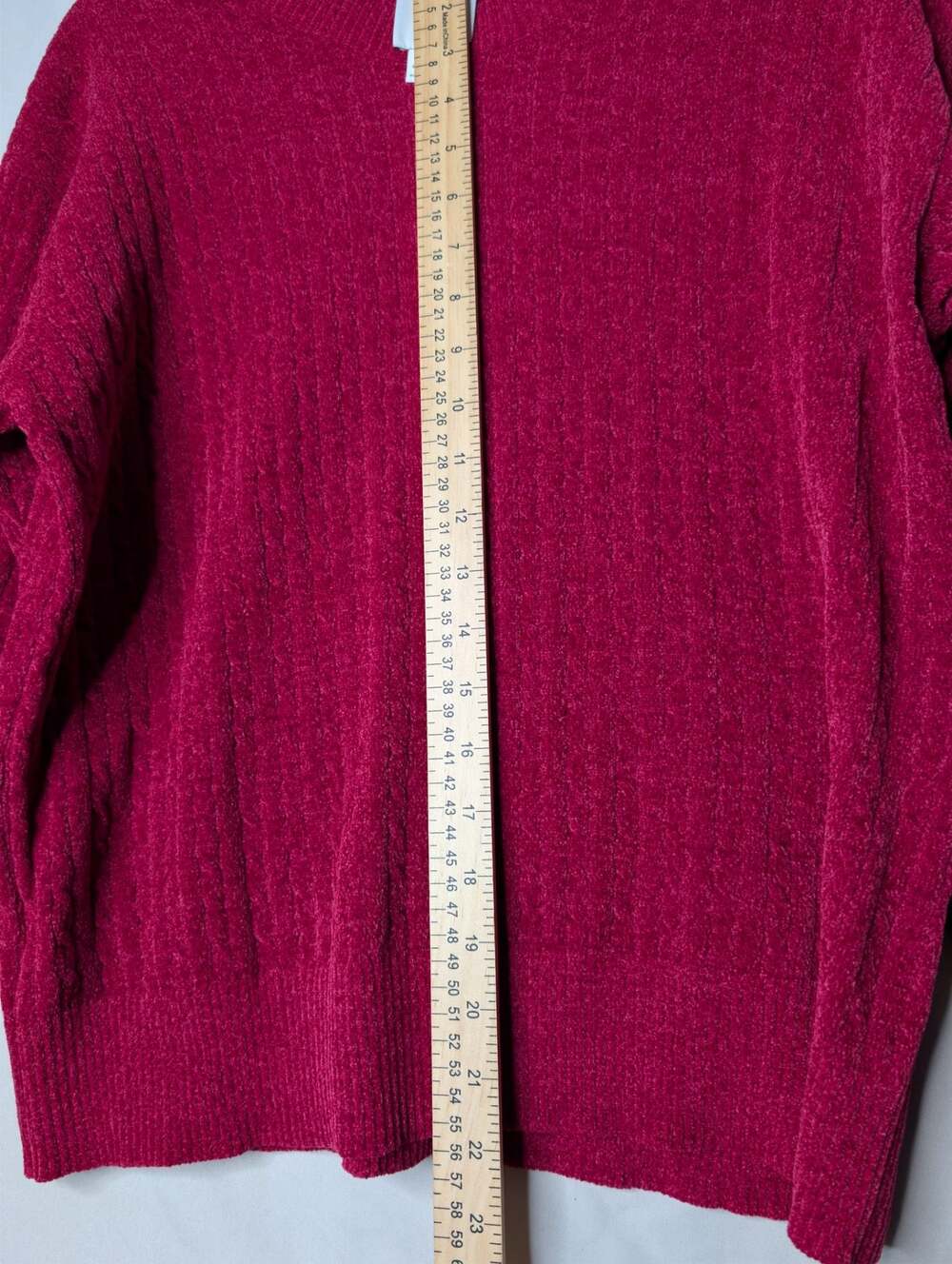 Calvin Klein Womens Red Chenille‎ Knit Crewneck Sweater Size M - Picture 5 of 8